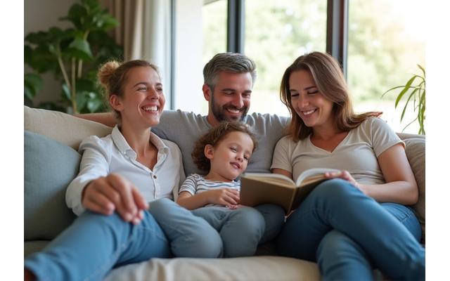 Australian family relaxing confidently in their home, symbolizing peace of mind